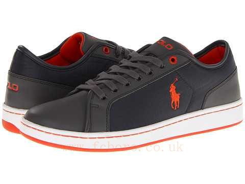 Polo Ralph Lauren - Trevose Low Grey Leather/Ripstop/Basketball Orange kRBE0 - Mens